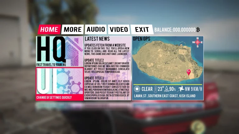 ATG Kish Main UI Home Screen